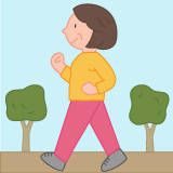 歩いている女性のイラスト